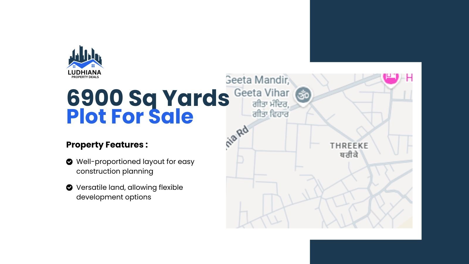6900 Sq Yards Commercial Plot for Sale on Ferozepur Road