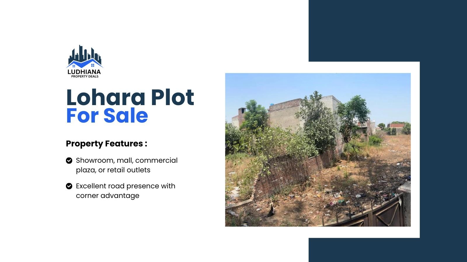 Corner Commercial Plot with Wide Frontage for Sale in Lohara