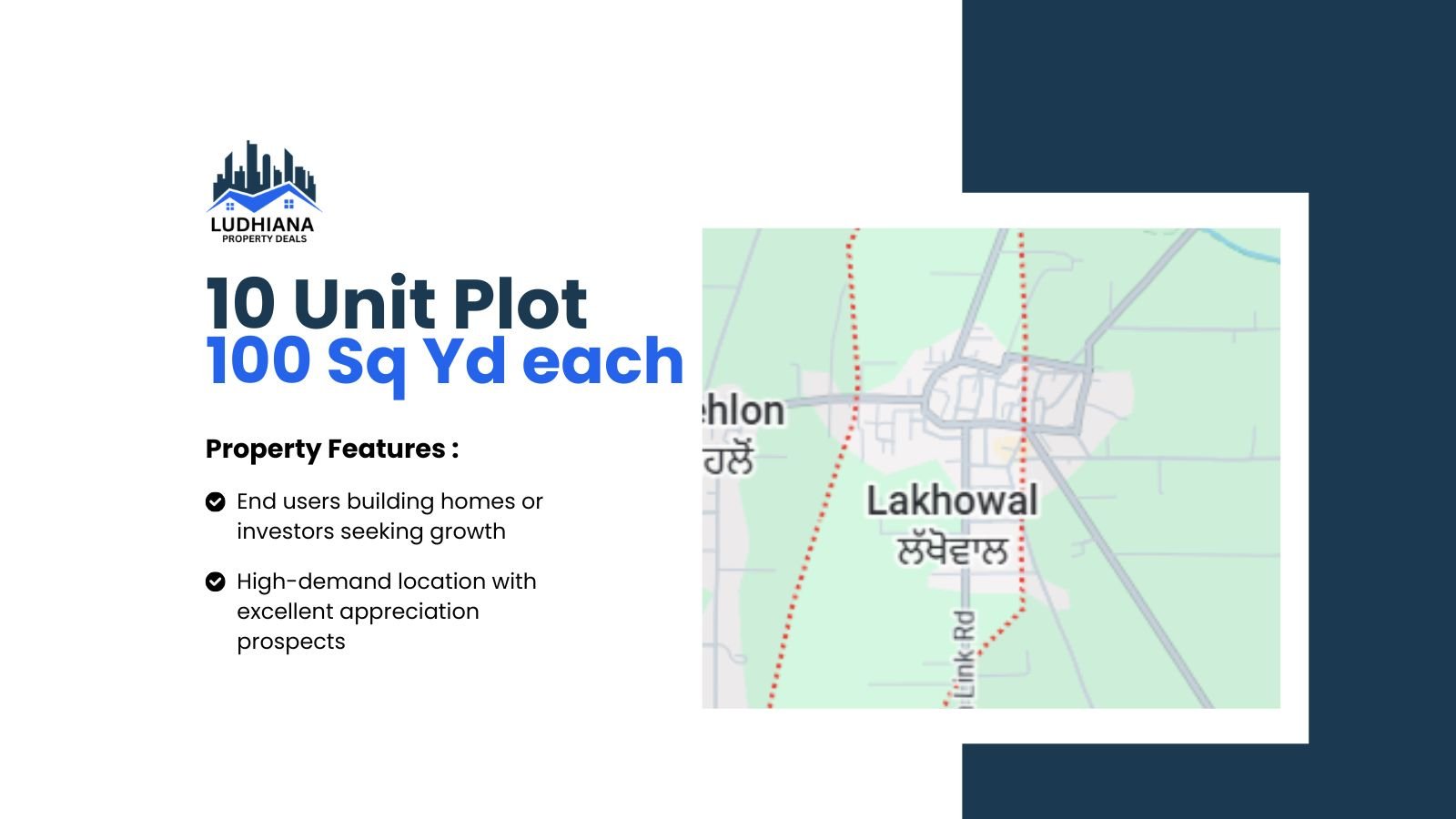 Lakhowal Plots  10 Units Available  100 Sq.Yard Each